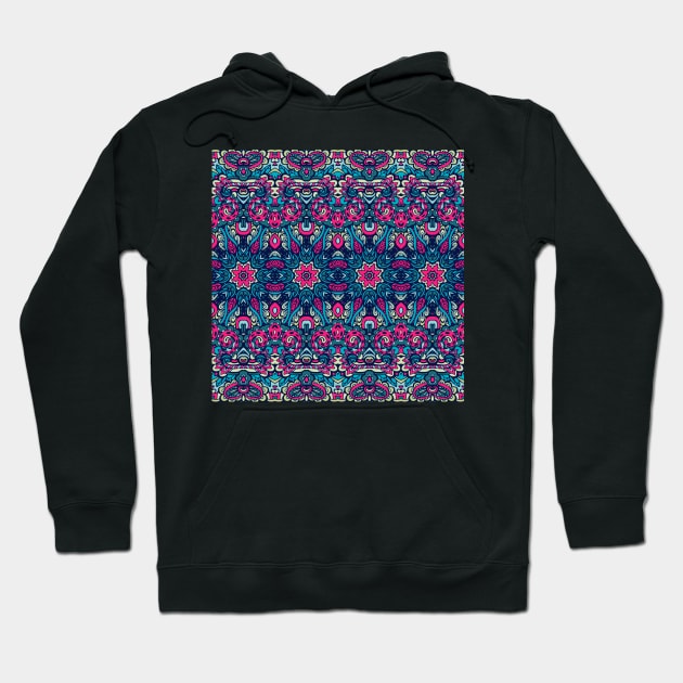 Ethnic Textile Print Seamless Pattern Hoodie by TheMegaStore